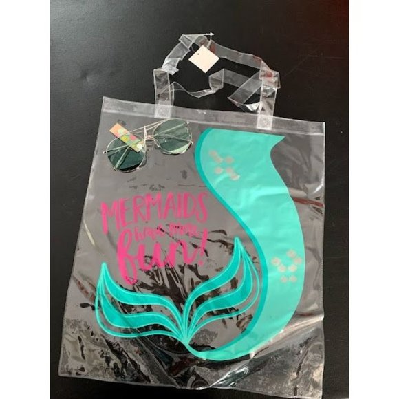 Mermaid Have more fun Plastic Tote Bag-Beach/Pool Bag - Picture 2 of 2